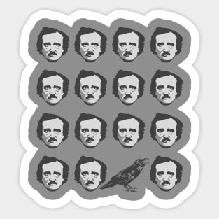 Poe and The Raven Sticker